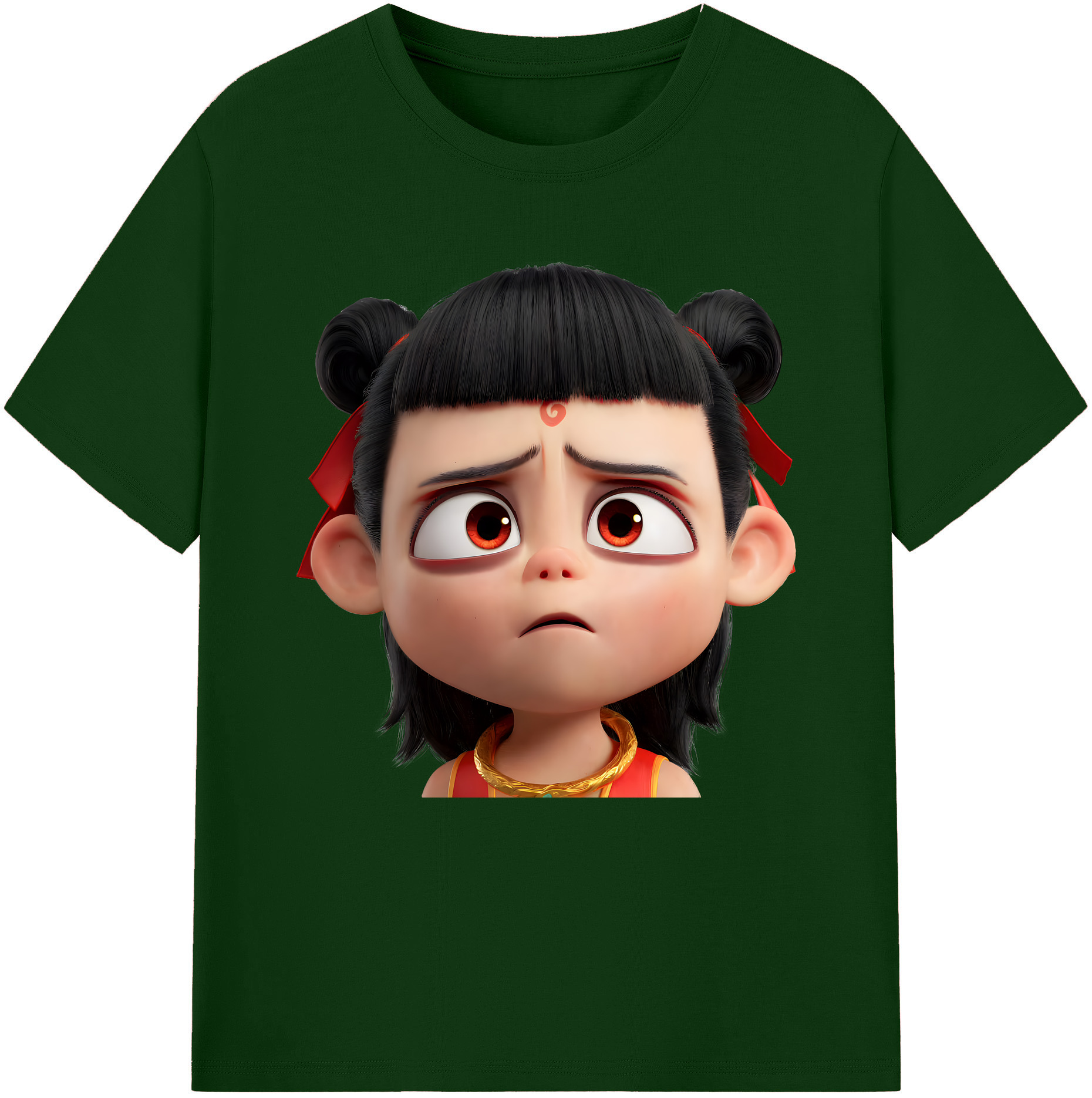 （画像用） Ne Zha 2 ナタ 魔童の大暴れ 綿100％半袖Tシャツ（フロントプリント）